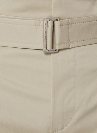  - BRUNELLO CUCINELLI - Belted Front Pleat Cropped Cotton Blend Cargo Pants