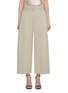 Main View - Click To Enlarge - BRUNELLO CUCINELLI - Belted Front Pleat Cropped Cotton Blend Cargo Pants