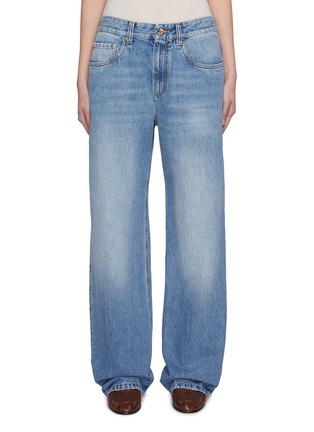 Main View - Click To Enlarge - BRUNELLO CUCINELLI - Slouchy Light Wash Jeans