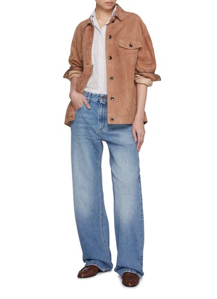 Figure View - Click To Enlarge - BRUNELLO CUCINELLI - Slouchy Light Wash Jeans