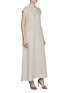 Detail View - Click To Enlarge - BRUNELLO CUCINELLI - Monili Buttoned Down Collar Cap Sleeve Linen Maxi Shirt Dress