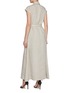 Back View - Click To Enlarge - BRUNELLO CUCINELLI - Monili Buttoned Down Collar Cap Sleeve Linen Maxi Shirt Dress