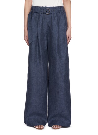 Main View - Click To Enlarge - BRUNELLO CUCINELLI - Denim Look Linen Pants