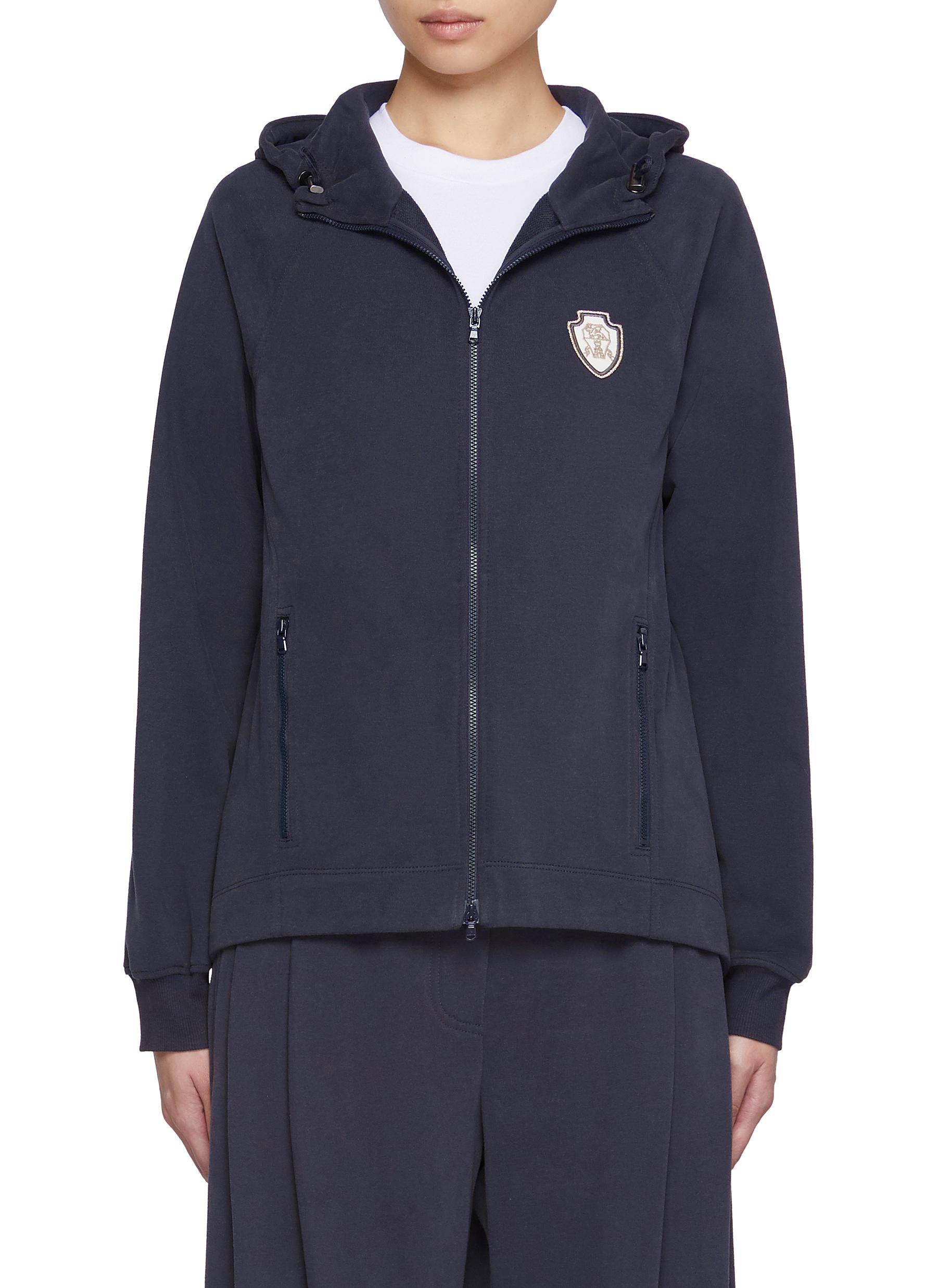パーカー・フーディ Brunello Cucinelli Hooded Sweatshirt With Zipper Brunello Cucinelli - Navy Full Zip Hoodie | Mitchell Stores