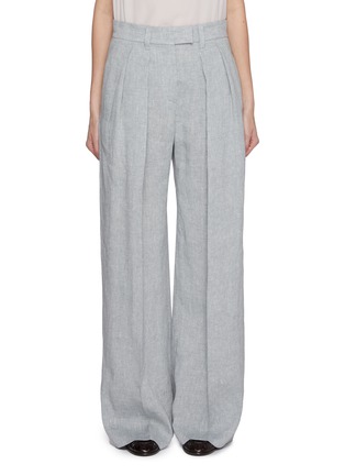 Main View - Click To Enlarge - BRUNELLO CUCINELLI - Pleated Front Sparkle Tailored Trousers