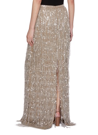 Back View - Click To Enlarge - BRUNELLO CUCINELLI - Waterfall Sequin Silk Maxi Skirt