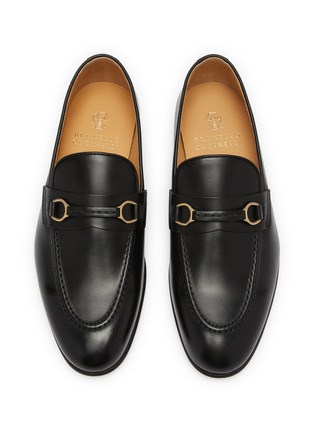 Detail View - Click To Enlarge - BRUNELLO CUCINELLI - Semi Polished Leather Horsebit Loafers