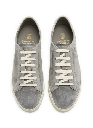 Detail View - Click To Enlarge - BRUNELLO CUCINELLI - Low Top Suede Men's Sneakers