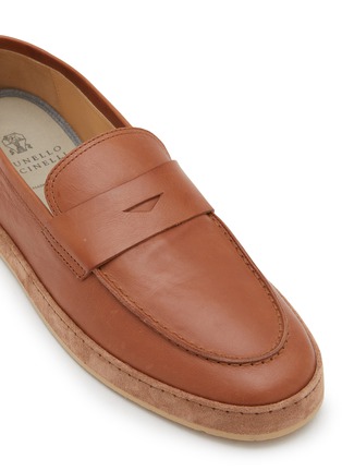 Detail View - Click To Enlarge - BRUNELLO CUCINELLI - Slip On Leather Penny Loafers