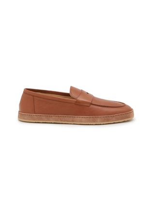 Main View - Click To Enlarge - BRUNELLO CUCINELLI - Slip On Leather Penny Loafers