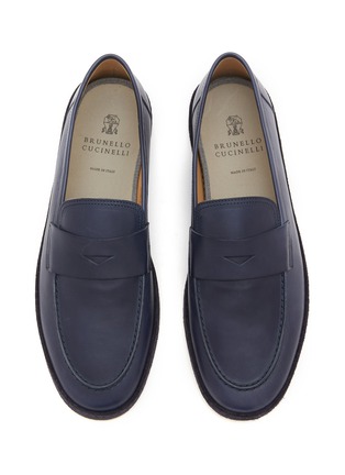 Detail View - Click To Enlarge - BRUNELLO CUCINELLI - Slip On Leather Penny Loafers