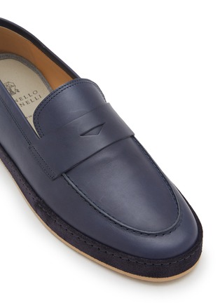 Detail View - Click To Enlarge - BRUNELLO CUCINELLI - Slip On Leather Penny Loafers