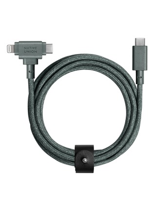 Main View - Click To Enlarge - NATIVE UNION - Belt Cable Duo C to C/L 1.5M — Slate Green