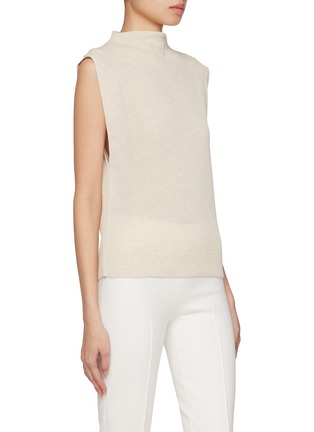 Detail View - Click To Enlarge - LE17SEPTEMBRE - Ribbed Muffler Mock Neck Cotton Blend Top