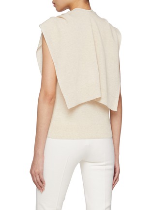 Back View - Click To Enlarge - LE17SEPTEMBRE - Ribbed Muffler Mock Neck Cotton Blend Top