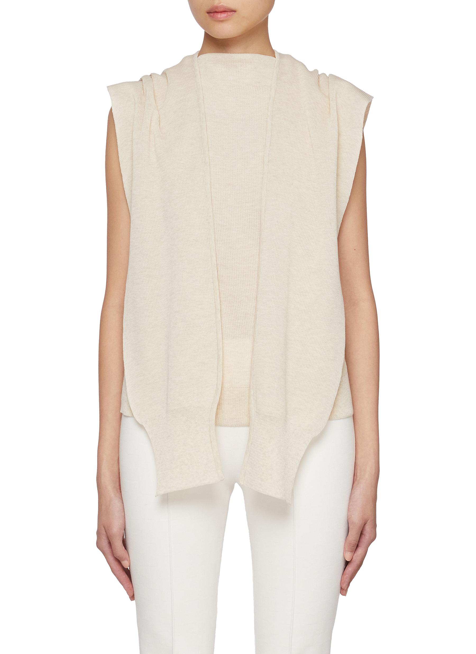 LE17SEPTEMBRE | Ribbed Muffler Mock Neck Cotton Blend Top