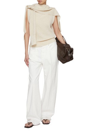 Figure View - Click To Enlarge - LE17SEPTEMBRE - Ribbed Muffler Mock Neck Cotton Blend Top