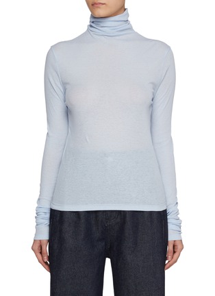 Main View - Click To Enlarge - LE17SEPTEMBRE - Sheer Cotton Turtleneck Top