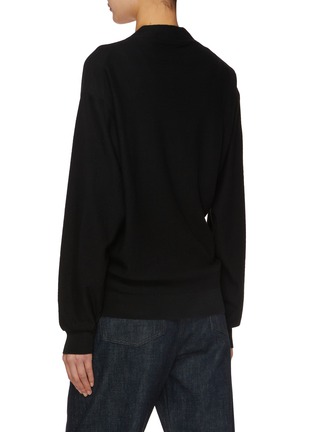 Back View - Click To Enlarge - LEMAIRE - Twisted V-Neck Wool Blend Cardigan