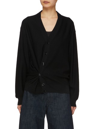 Main View - Click To Enlarge - LEMAIRE - Twisted V-Neck Wool Blend Cardigan