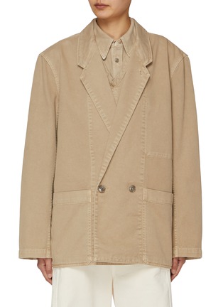 Main View - Click To Enlarge - LEMAIRE - Workwear Double Breasted Cotton Blazer