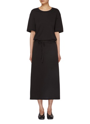 Main View - Click To Enlarge - LEMAIRE - Belted Rib Cotton T-Shirt Dress