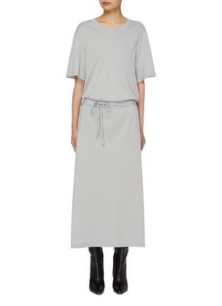 Main View - Click To Enlarge - LEMAIRE - Belted Rib Cotton T-Shirt Dress