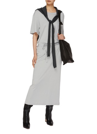 Figure View - Click To Enlarge - LEMAIRE - Belted Rib Cotton T-Shirt Dress