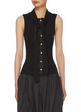 Main View - Click To Enlarge - LEMAIRE - Asymmetrical Scarf Neck Top