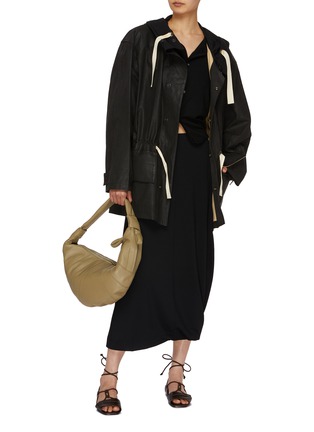 Figure View - Click To Enlarge - LEMAIRE - Contrast Drawstring Hooded Cotton Parka