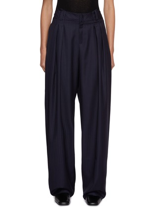 Main View - Click To Enlarge - SONIA CARRASCO - Relaxed Pleated Pinstripe Virgin Wool Pants