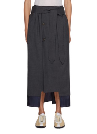 Main View - Click To Enlarge - SONIA CARRASCO - Layered Hem Virgin Wool Trench Skirt