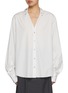 Main View - Click To Enlarge - SONIA CARRASCO - Fringed V-Neck Cotton Shirt