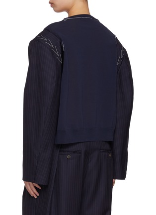 Back View - Click To Enlarge - SONIA CARRASCO - Hybrid V-Neck Sweater and Blazer