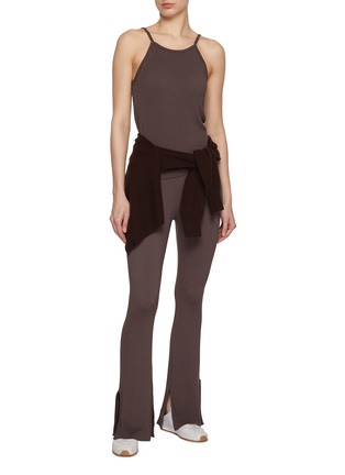 Figure View - Click To Enlarge - DETERM - Collagen Ribbed Flared Pants