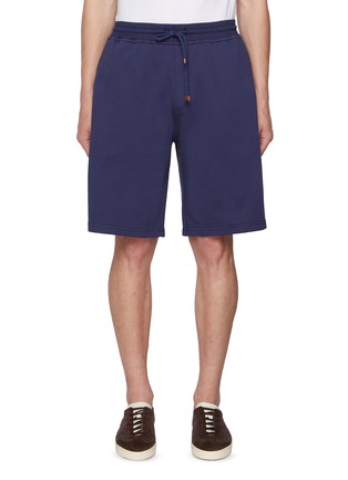 Main View - Click To Enlarge - BRUNELLO CUCINELLI - Drawstring Elasticated Cotton Blend Shorts