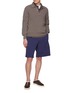 Figure View - Click To Enlarge - BRUNELLO CUCINELLI - Drawstring Elasticated Cotton Blend Shorts