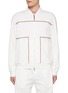 Main View - Click To Enlarge - BRUNELLO CUCINELLI - Contrast Piping Cotton Blend  Bomber Jacket