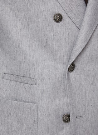 Detail View - Click To Enlarge - BRUNELLO CUCINELLI - Peak Lapel Double Breasted Linen Suit