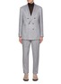 Main View - Click To Enlarge - BRUNELLO CUCINELLI - Peak Lapel Double Breasted Linen Suit