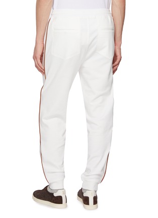 Back View - Click To Enlarge - BRUNELLO CUCINELLI - Drawstring Elasticated Cotton Blend Sweatpants