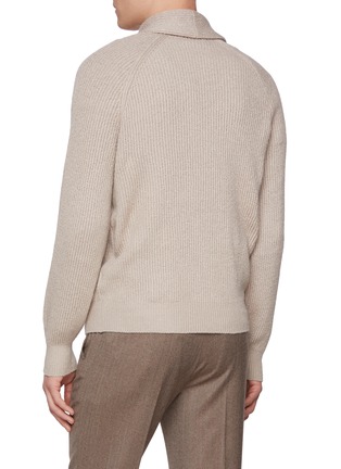 Back View - Click To Enlarge - BRUNELLO CUCINELLI - Shawl Lapel Cotton Cardigan