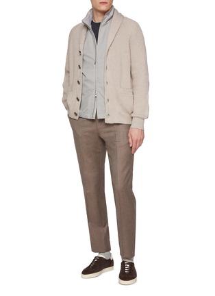 Figure View - Click To Enlarge - BRUNELLO CUCINELLI - Shawl Lapel Cotton Cardigan