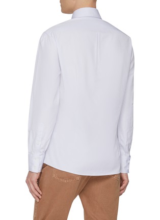 Back View - Click To Enlarge - BRUNELLO CUCINELLI - Spread Collar Cotton Shirt