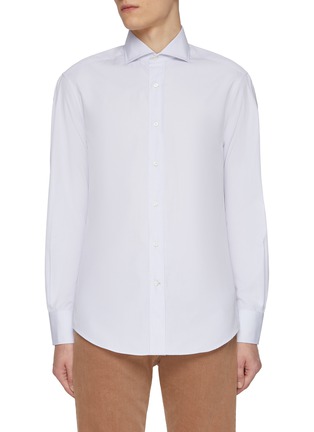 Main View - Click To Enlarge - BRUNELLO CUCINELLI - Spread Collar Cotton Shirt