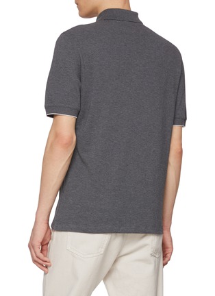 Back View - Click To Enlarge - BRUNELLO CUCINELLI - Logo Cotton Polo Shirt