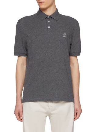 Main View - Click To Enlarge - BRUNELLO CUCINELLI - Logo Cotton Polo Shirt