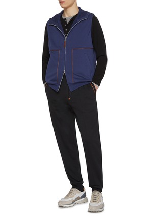 Figure View - Click To Enlarge - BRUNELLO CUCINELLI - Drawstring Zipped Cuff Cotton Blend Sweatpants