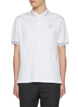 Main View - Click To Enlarge - BRUNELLO CUCINELLI - Logo Cotton Polo Shirt