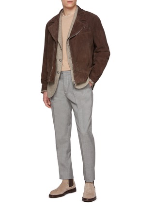 Figure View - Click To Enlarge - BRUNELLO CUCINELLI - Four Pocket Pleated Virgin Wool Pants